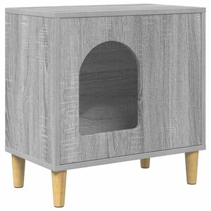vidaXL Kočič&iacute; dům &Scaron;ed&aacute; Sonoma 51 x 30 x 52 cm Kompozitn&iacute; dřevo