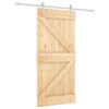 vidaXL Posuvn&eacute; dveře Př&iacute;rodn&iacute; a b&iacute;l&aacute; 95 x 210 cm Masivn&iacute; borov&eacute; dřevo