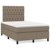 vidaXL Box spring postel s matrac&iacute; a LED taupe 120x190 cm textil