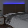 vidaXL Čelo postele s LED tmavě hněd&aacute; 200x5x118/128 cm textil