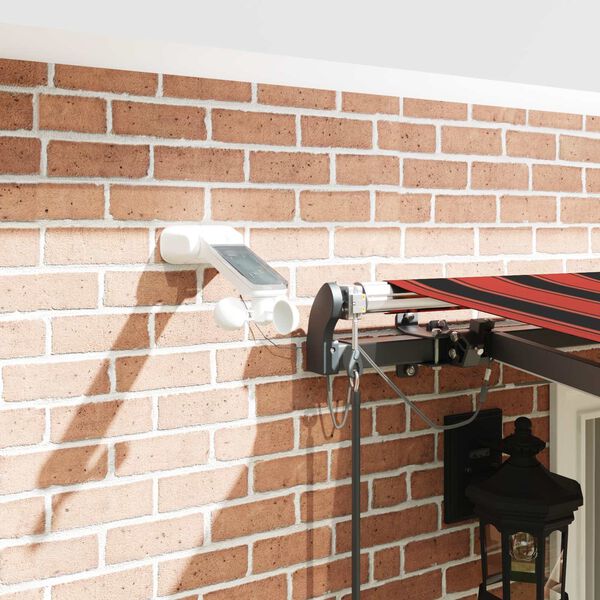 vidaXL Automatick&aacute; mark&yacute;za LED a senzor větru 400x350 cm oranžovohněd&aacute;