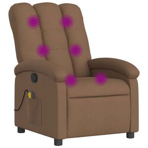 vidaXL Mas&aacute;žn&iacute; polohovac&iacute; křeslo hněd&eacute; textil