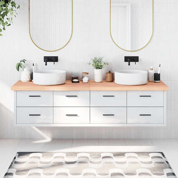 vidaXL Koupelnov&aacute; deska hněd&aacute; 200x60x(2-6) cm o&scaron;etřen&yacute; masivn&iacute; dřevo