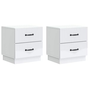 vidaXL Nočn&iacute; skř&iacute;ňka 2 ks B&iacute;l&aacute; 43 x 34,5 x 44,5 cm Kompozitn&iacute; dřevo