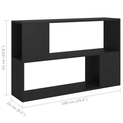 vidaXL Knihovna černá 100 x 24 x 63 cm dřevotříska