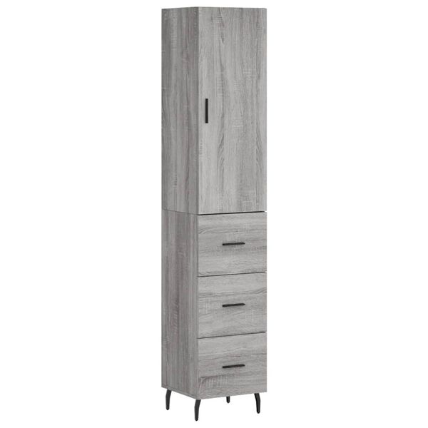 vidaXL Skř&iacute;ň highboard &scaron;ed&aacute; sonoma 34,5 x 34 x 180 cm kompozitn&iacute; dřevo