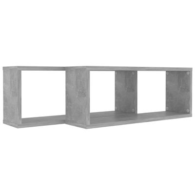 vidaXL Nástěnné police krychlové 2 ks betonově šedé 60 x 15 x 23 cm