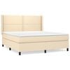 vidaXL Box spring postel s matrac&iacute; kr&eacute;mov&aacute; 180x200 cm textil