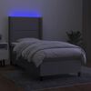 vidaXL Box spring postel s matrac&iacute; a LED světle &scaron;ed&aacute; 90x190 cm textil