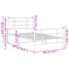 vidaXL Kovový rám postele s hlavovým a nožním čelem bílý 100 x 200 cm