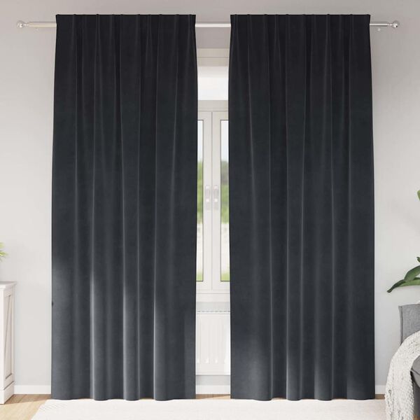 vidaXL Zatemňovac&iacute; z&aacute;věsy 2 pcs Tmavě &scaron;ed&aacute; 140 x 245 cm samet
