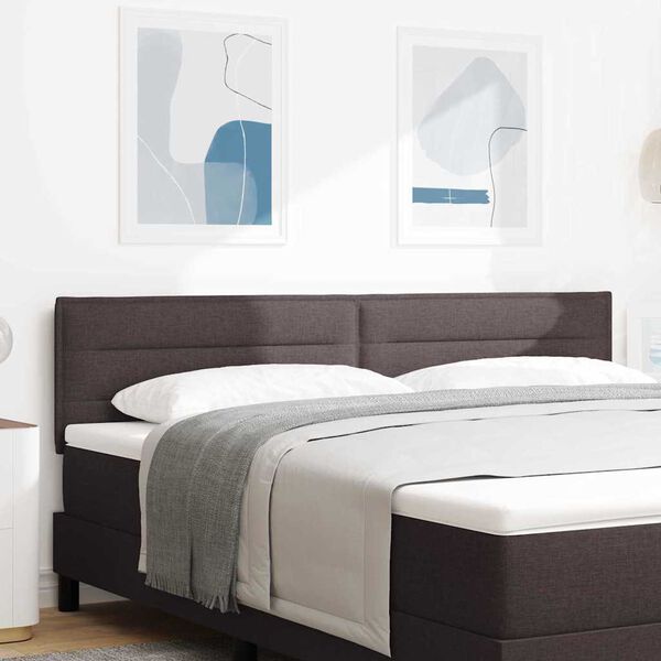 vidaXL Čelo postele s čelo Tmavě hněd&aacute; 180 cm Uměl&aacute; kůže