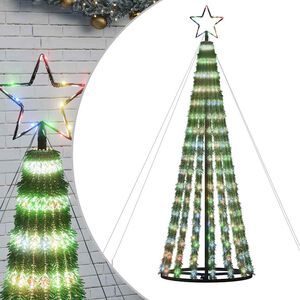 vidaXL LED v&aacute;nočn&iacute; stromek 275 barevn&yacute;ch LED diod 180 cm