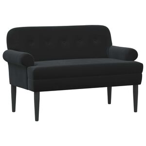vidaXL Pohovka s knofl&iacute;kov&yacute;m pro&scaron;&iacute;v&aacute;n&iacute;m Čern&aacute; 120 x 66 x 78 cm Samet