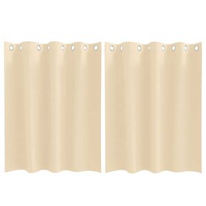 vidaXL Z&aacute;věsy na zatemněn&iacute; s kroužky 2 pcs Kr&eacute;mov&aacute; 140 x 140 cm