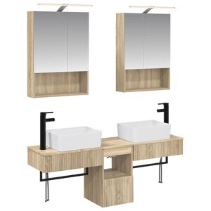 vidaXL Sada koupelnov&yacute;ch skř&iacute;něk 5 pcs Dub sonoma 50 x 14,5 x 70 cm