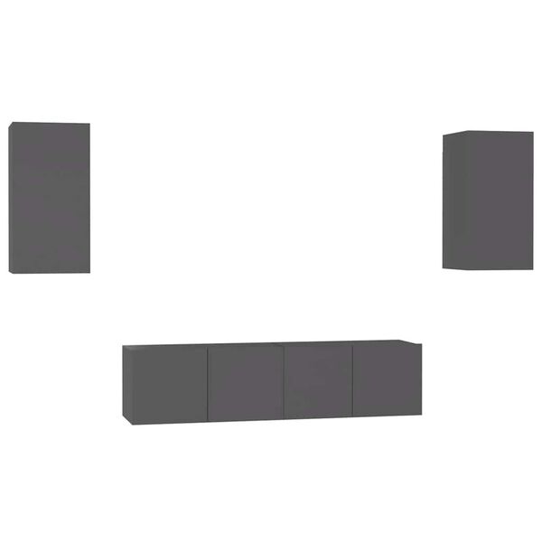 vidaXL 4d&iacute;ln&yacute; set TV skř&iacute;něk &scaron;ed&yacute; dřevotř&iacute;ska