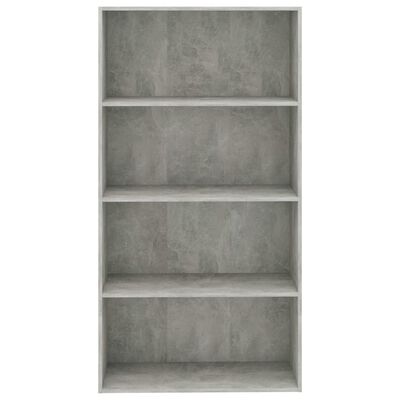 vidaXL 4patrová knihovna betonově šedá 80 x 30 x 151,5 cm dřevotříska
