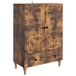 vidaXL Serv&iacute;rovac&iacute; skř&iacute;ň se z&aacute;suvkou Kouřov&yacute; dub 66 x 34,5 x 95 cm