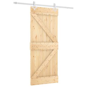 vidaXL Posuvn&eacute; dveře 85 x 210 cm Masivn&iacute; borov&eacute; dřevo (neupraven&eacute;)