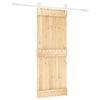vidaXL Posuvn&eacute; dveře Př&iacute;rodn&iacute; a b&iacute;l&aacute; 80 x 210 cm Masivn&iacute; borov&eacute; dřevo