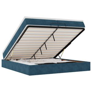 vidaXL Osmansk&yacute; r&aacute;m postele s matrac&iacute; tmavě modr&yacute; 200x200cm samet