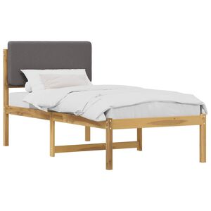 vidaXL R&aacute;m postele s čalouněn&yacute;m čelem Bělen&aacute; a světle &scaron;ed&aacute; 90 x 200 cm