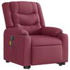 vidaXL Zvedací masážní polohovací křeslo vínové textil