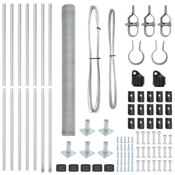 vidaXL Plotov&yacute; sloupek. Stř&iacute;brn&aacute; 10 x 1,5 m (s&iacute;ť 25 mm) Ocel