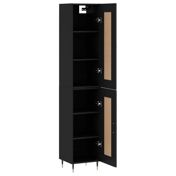 vidaXL Skř&iacute;ň highboard čern&aacute; 34,5 x 34 x 180 cm kompozitn&iacute; dřevo