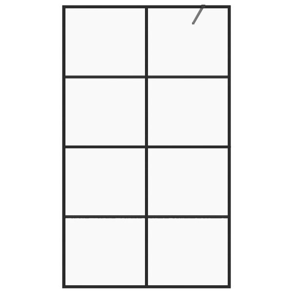 vidaXL Zástěna do průchozí sprchy čiré ESG sklo 140 x 195 cm černá