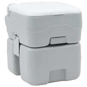 vidaXL Campingov&eacute; WC &Scaron;ed&aacute; a b&iacute;l&aacute; 41,5 x 36,5 x 42 cm Polyethylen