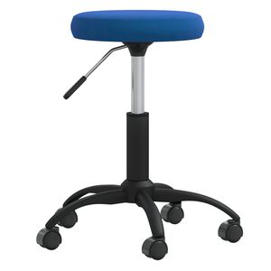 vidaXL Otočn&aacute; kancel&aacute;řsk&aacute; židle modr&aacute; samet