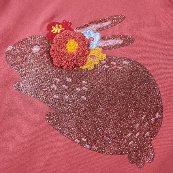 Dětsk&eacute; tričko s dlouh&yacute;m ruk&aacute;vem starorůžov&eacute; 104