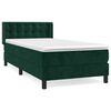 vidaXL Box spring postel s matrac&iacute; tmavě zelen&aacute; 90x200 cm samet