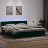 vidaXL Box spring postel s matrac&iacute; a LED tmavě zelen&aacute; 200x210 cm samet