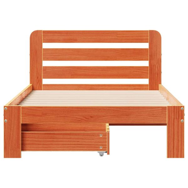 vidaXL Postel bez matrace voskově hněd&aacute; 75 x 190 cm masivn&iacute; borovice