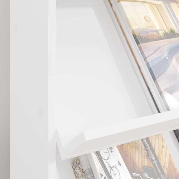 vidaXL Reg&aacute;l na časopisy B&iacute;l&aacute; 70 x 41 x 126 cm kompozitn&iacute; dřevo