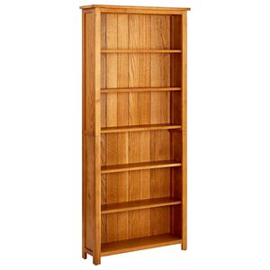vidaXL Knihovna se 6 policemi 80 x 22,5 x 180 cm masivn&iacute; dubov&eacute; dřevo