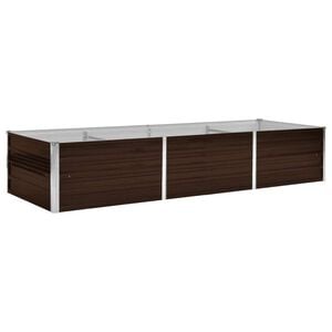 vidaXL Zahradn&iacute; vyv&yacute;&scaron;en&yacute; z&aacute;hon hněd&yacute; 240 x 80 x 45 cm pozinkovan&aacute; ocel