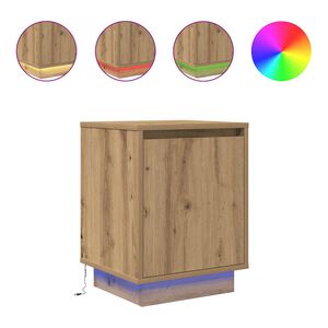 vidaXL Nočn&iacute; skř&iacute;ňka s LED osvětlen&iacute;m Řemeslnick&yacute; dub 38x34x50 cm