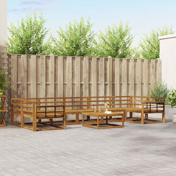 vidaXL Venkovn&iacute; pohovkov&aacute; souprava 8 pcs Př&iacute;rodn&iacute;