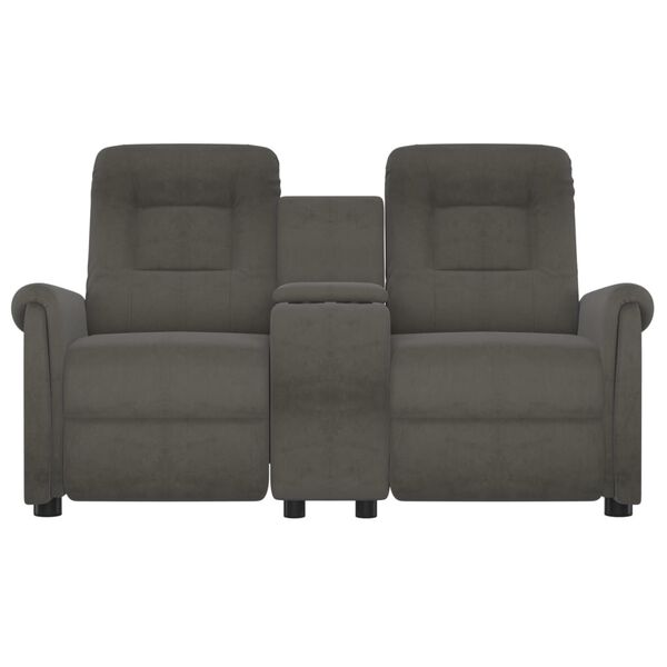 vidaXL 2m&iacute;stn&eacute; mas&aacute;žn&iacute; polohovac&iacute; křeslo s drž&aacute;kem n&aacute;pojů tmavě &scaron;ed&eacute;