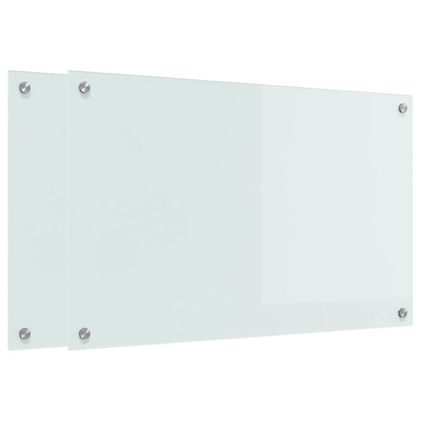 vidaXL Kuchyňská zástěna 2 pcs Bílá 80 x 50 cm tvrzené sklo