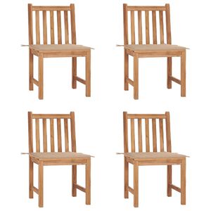 vidaXL Zahradn&iacute; židle 4 ks s podu&scaron;kami masivn&iacute; teak