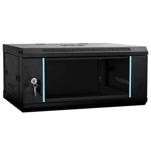 vidaXL S&iacute;ťov&yacute; kabinet s &uacute;loži&scaron;těm Čern&aacute; 60 x 35 x 28 cm Ocel