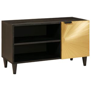 vidaXL Televizn&iacute; skř&iacute;ň Čern&aacute; a zlat&aacute; 80 x 33 x 46 cm Kompozitn&iacute; dřevo