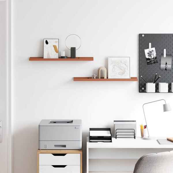 vidaXL N&aacute;stěnn&aacute; polička 2 pcs Červen&aacute; 60 x 9 x 3 cm kompozitn&iacute; dřevo