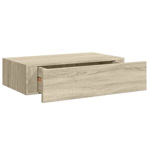 vidaXL N&aacute;stěnn&aacute; police se z&aacute;suvkou dub 40 x 23,5 x 10 cm MDF