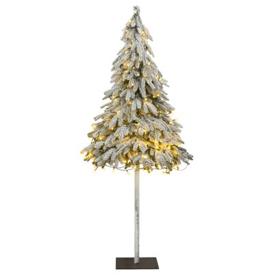 vidaXL Umělý vánoční stromek s 300 LED zasněžený 180 cm